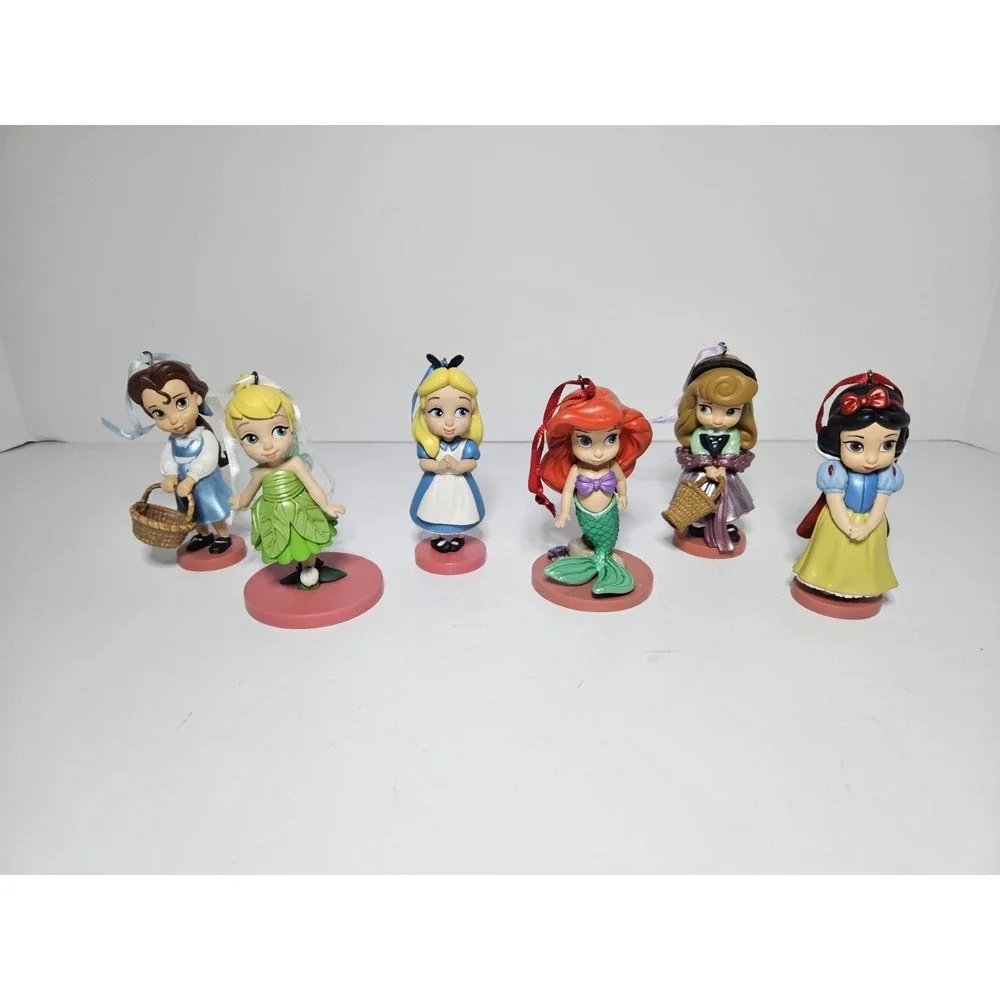 Disney Store Animators Collection Ornament Lot of 6 Princess Tink Ariel Aurora